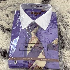 NWT Henri Picard Dress Shirt 17.5 36/37